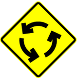 Warning for a roundabout.