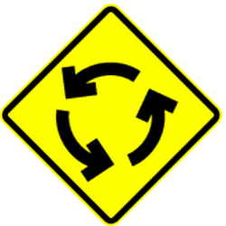 Warning for a roundabout.