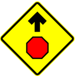 Stop and give way ahead.