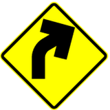 Warning for a curve to the right.