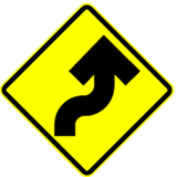 Warning for a double curve, first right then left.