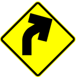 Warning for a curve to the right.