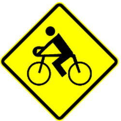 Warning for cyclists.