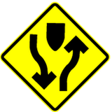 Warning for a divided road.