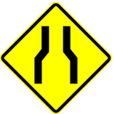 Warning for a road narrowing.