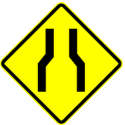 Warning for a road narrowing.