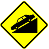 Warning for a steep descent.