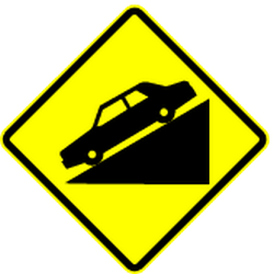 Warning for a steep descent.