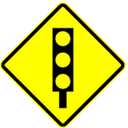Warning for traffic lights ahead.