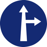 Driving straight ahead or turning right mandatory.