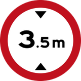 Vehicles higher than indicated prohibited.