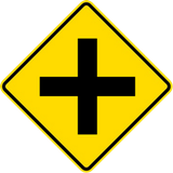 Warning for an uncontrolled crossroad.