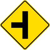 Warning for a side road from the left.