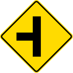 Warning for a side road from the left.