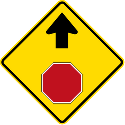 Stop and give way ahead.