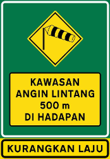 Warning for strong crosswinds.
