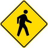 Warning for pedestrians.