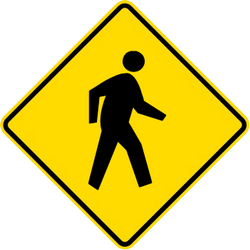 Warning for pedestrians.