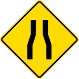 Warning for a road narrowing.