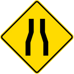Warning for a road narrowing.