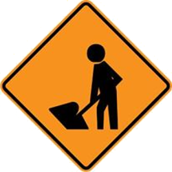 Warning for roadworks.