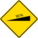 Warning for a steep ascent.
