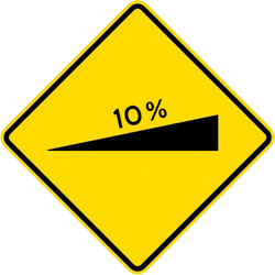 Warning for a steep ascent.