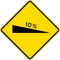 Warning for a steep descent.