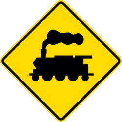 Warning for a railway crossing without barriers.