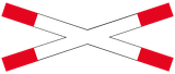 Warning for a railway crossing with one track.
