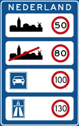 Limites nacionais de velocidade.