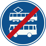Fim de via obrigatória para autocarros e elétricos.