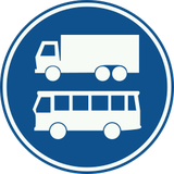 Via obrigatória para autocarros e camiões.