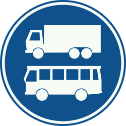 Carril obligatorio para autobuses y camiones.