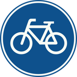 Via obrigatória para ciclistas.