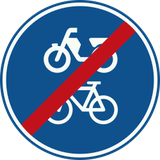 Fim de via obrigatória para ciclistas e ciclomotores.