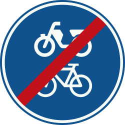 Fin de vía obligatoria para ciclistas y ciclomotores.
