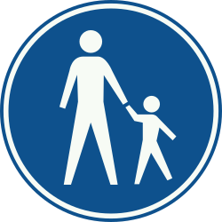 Via obrigatória para peões.