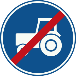 Fim de via obrigatória para tratores.