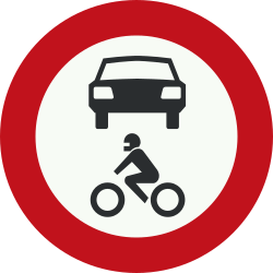 Motociclos e automóveis proibidos.