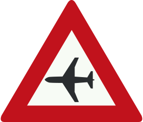 Aviso de aviões a baixa altura.
