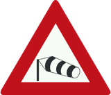 Aviso de vento lateral forte.