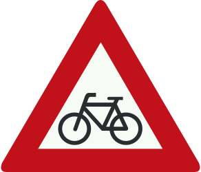 Aviso de ciclistas.