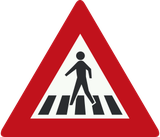Aviso de passagem para peões.