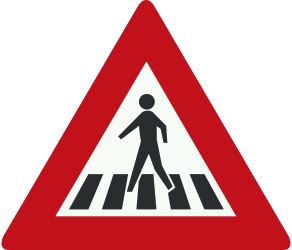 Aviso de passagem para peões.