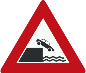 Aviso de cais ou margem.