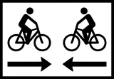 Radfahrer aus beiden Richtungen.
