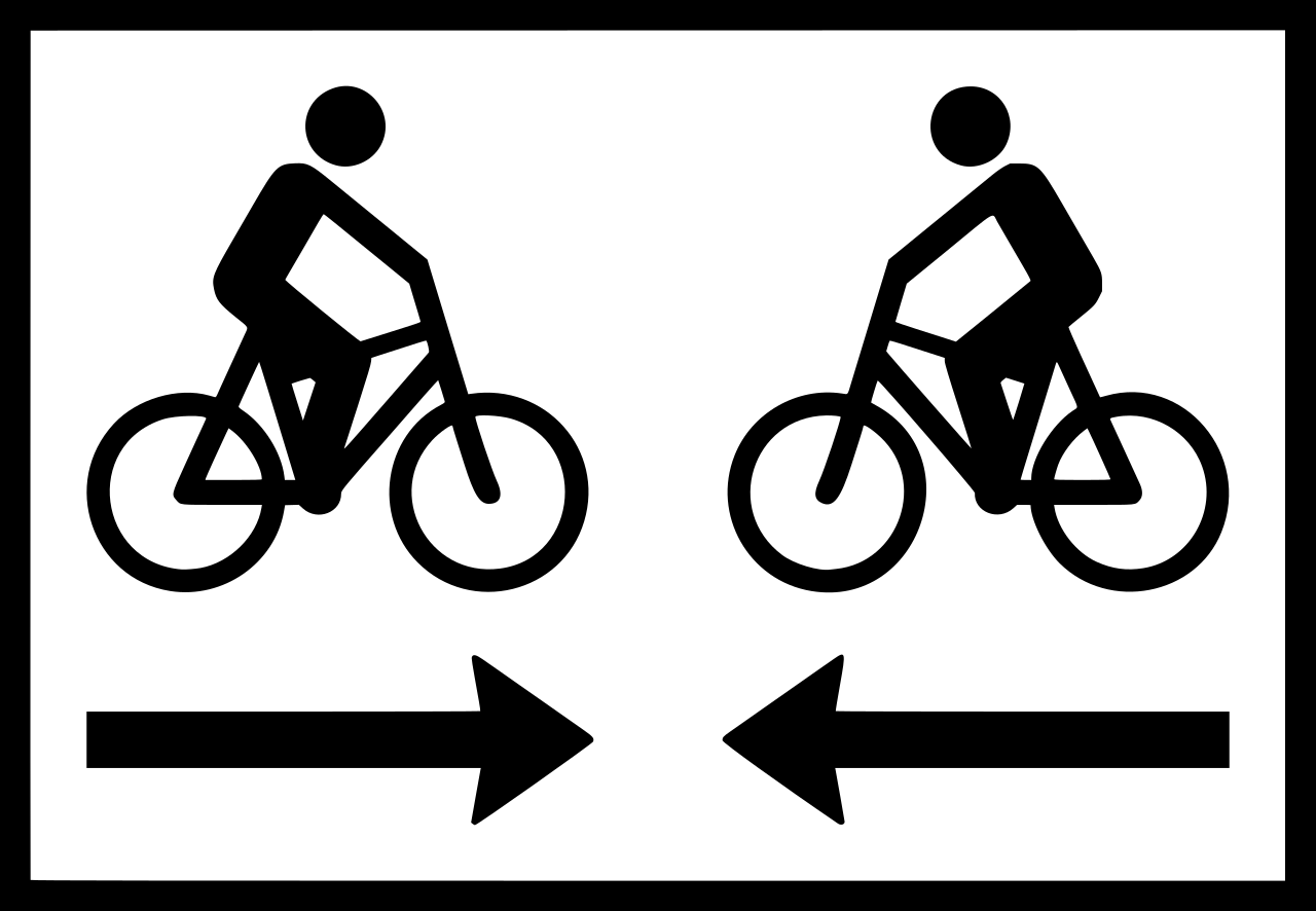 Cyclists from both directions.