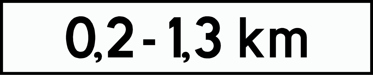 ... metres ahead for ... metres.