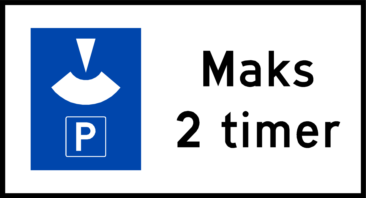 Disc parking, maximum 2 hours.